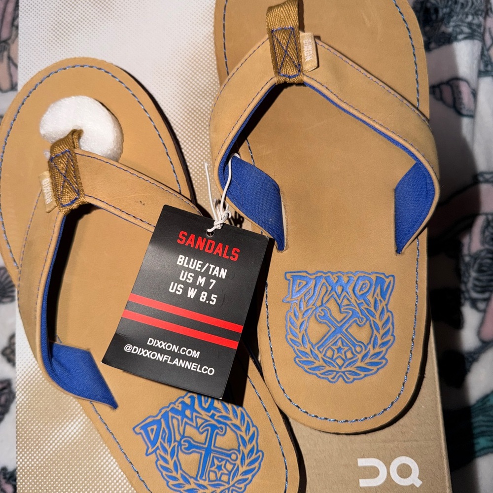 DIXXON Blue and Tan Men's Flip Flops - Casual Sandals